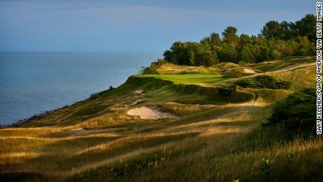 A view from 17th hole of Whistling Straits Golf Course.