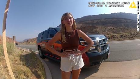 Bodycam footage from Moab police shows an officer talking with Gabby Petito.