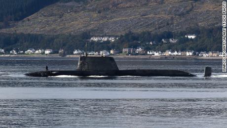 An Astute-class submarine operated by the UK&#39;s Royal Navy, heading down the Firth of Clyde, in September 2020.