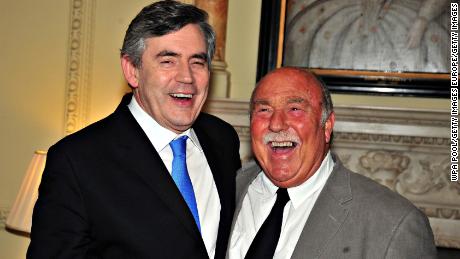 Jimmy Greaves collecting his World Cup winners medal in 2009 from then Prime Minister Gordon Brown.