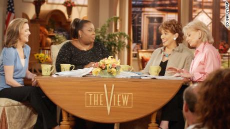 Meredith Vieira, Star Jones, Joy Behar and Barbara Walters on the set of &quot;The View.&quot;