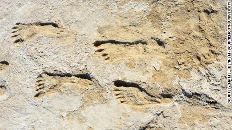 化石化した足跡は、人間が最初に考えたよりもはるかに早く北米に到達したことを示しています