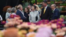 Princess Anne and husband Timothy Laurence during a visit to the autumn RHS Chelsea Flower Show