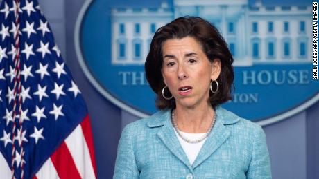 Commerce Secretary Gina Raimondo speaks during the daily press briefing on July 22, 2021, at the White House.