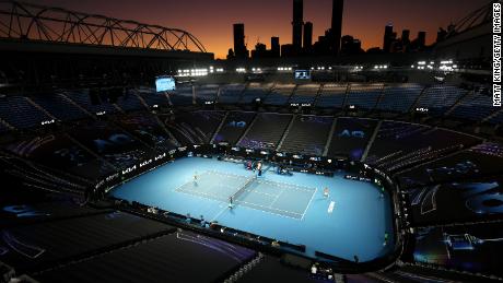 Rod Laver Arena as Rafael Nadal competes against Stefanos Tsitsipas in the Quarterfinals of the 2021 Australian Open.
