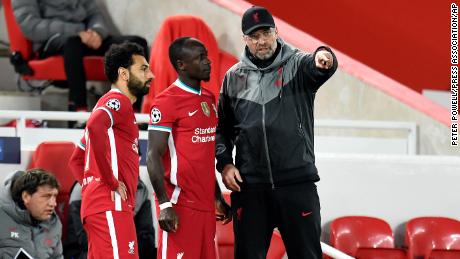 Salah and Sadio Mane received instructions from Liverpool coach Jurgen Klopp.