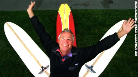 Morey created a soft surfboard called Swizzle board decades later on his Boogie Board.