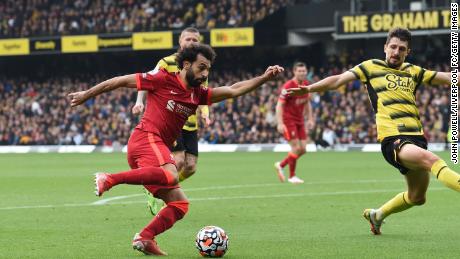 Salah scores Liverpool&#39;s fourth goal at Watford.