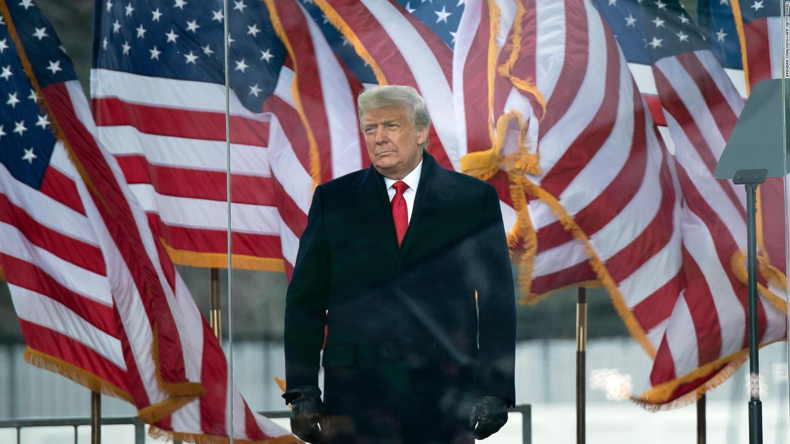 US President Donald Trump arrives to speak to supporters from The Ellipse near the White House on January 6, 2021, in Washington, DC.