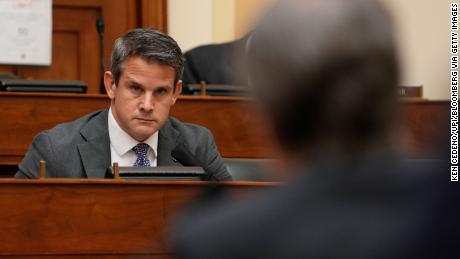 Rep. Adam Kinzinger, a Republican from Illinois, listens during a House Foreign Affairs Committee hearing in March.