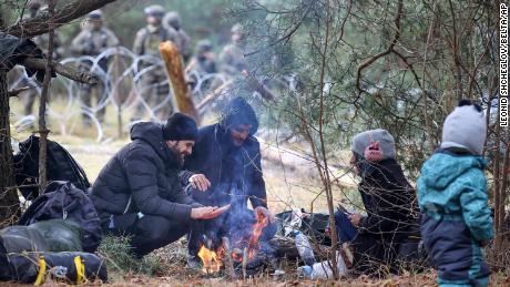 Temperatures often plummet overnight leaving migrants camped in the freezing cold with little access to food and water. 