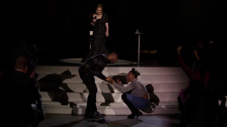 Watch Adele help pull off beautiful surprise proposal