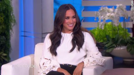 Meghan&#39;s appearance was her first visit to a TV talk show since marrying Prince Harry.