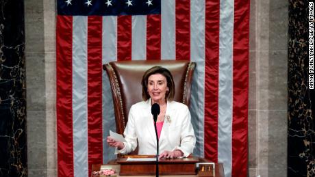Speaker Nancy Pelosi presides over the House vote on the Build Back Better Act earlier this month. 