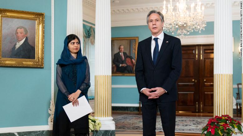 Malala Yousafzai meets with Blinken, calls on US to take action for Afghan women and girls