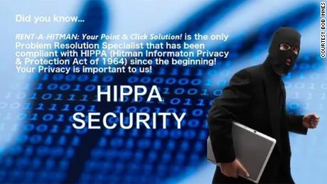 On its website, Rent-A-Hitman promises confidentiality under the &quot;Hitman Information Privacy &amp; Protection Act of 1964.&quot; 