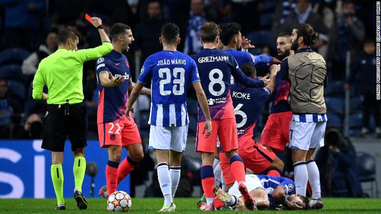 Atletico Madrid beats Porto in bad-tempered clash to advance in the Champions League