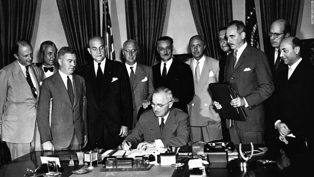 In August 1949, President Harry Truman signed the North Atlantic Treaty, which marked the beginning of NATO. Two years earlier, he requested $  400 million in aid from Congress to combat communism in Greece and Turkey. The Truman Doctrine pledged to provide American economic and military assistance to any nation threatened by communism.
