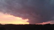 Image of tornado warned storm from Conyers, Georgia looking towards Covington, Georgia. This storm caused tornado damage over Covington on New Year's Eve.