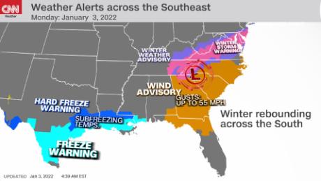 From snow to freezing temperatures, the Southeast and mid-Atlantic are finally feeling like winter.