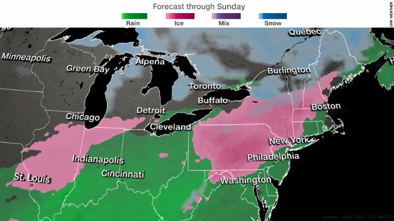 以上 45 million people under winter weather advisories across Midwest and Northeast