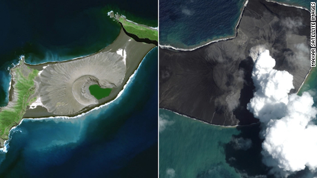 Before-and-after images show scale of devastation in Tonga