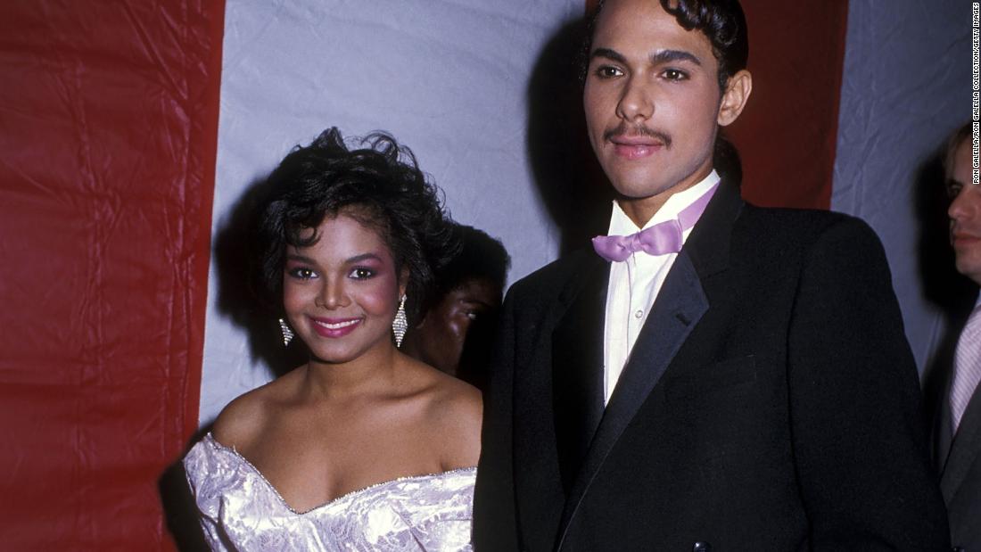 Singer Janet Jackson and her first husband, James DeBarge, attend the 12th annual American Music Awards on January 28, 1985, at the Shrine Auditorium in Los Angeles.
