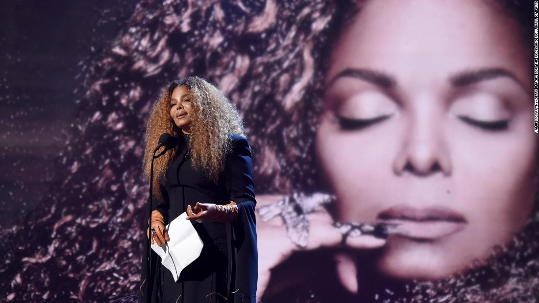 Inductee Janet Jackson speaks during the Rock &amp;amp; Roll Hall of Fame Induction Ceremony on March 29, 2019, in New York City.