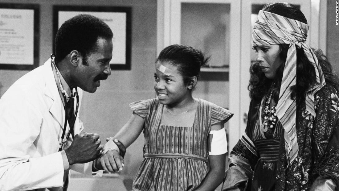Janet Jackson appears in a 1977 episode of the TV sitcom &quot;Good Times&quot; alongside actors Bob Delegall and Ja&#39;net DuBois.