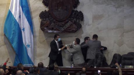 See the moment a brawl broke out in Honduran Congress
