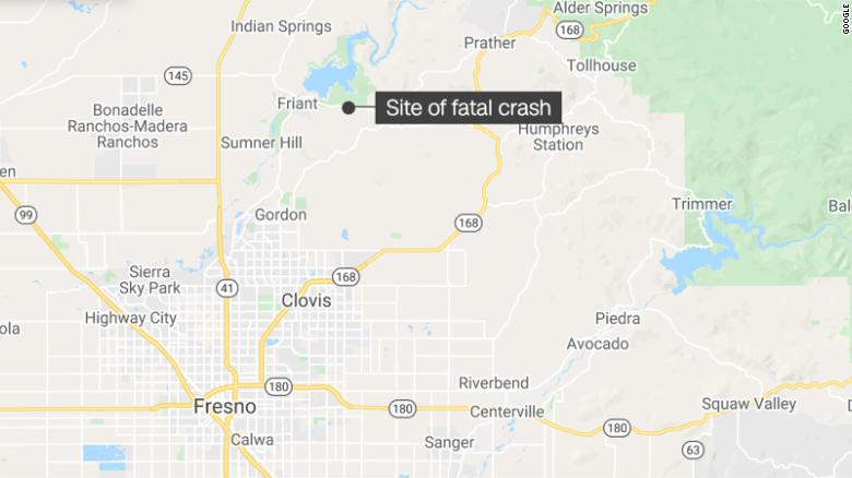 Five killed and two critical in car crash north of Fresno, Kalifornië