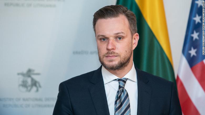 Lithuanian foreign minister says Putin and Russian regime must be removed to stop 'warmongering'