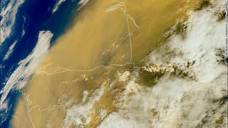 Saharan dust turns skies orange over Europe