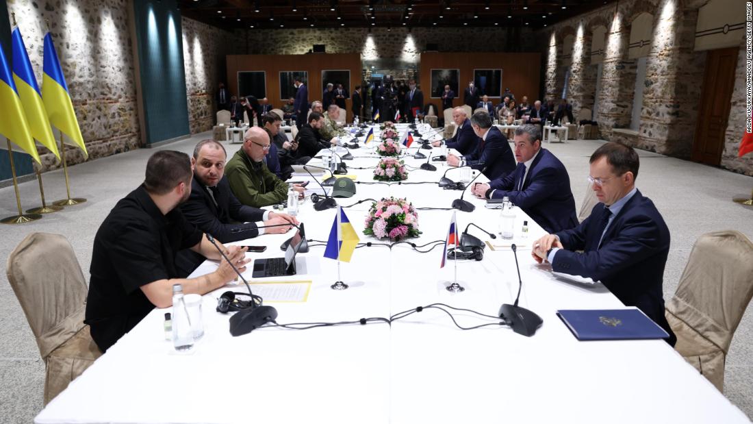 Russian and Ukrainian delegations &lt;a href =&quot;https://www.cnn.com/2022/03/29/europe/russia-reduce-assault-kyiv-plan-intl/index.html&quot; target =&quot;_blank&quot;&gt;meet in Istanbul for talks&amltlt;/un&ampgtt; a marzo 29. Russia said it would &quot;drastically reduce&ampquott; its military assault on the Ukrainian cities of Kyiv and Chernihiv. The announcement came after Ukrainian and Western intelligence assessments recently suggested that Russia&#39;s advance on Kyiv was stalling. The talks also covered other important issues, including the future of the eastern Donbas region, the fate of Crimea, a broad alliance of security guarantors and a potential meeting between Russian President Vladimir Putin and Ukrainian President Volodymyr Zelensky.