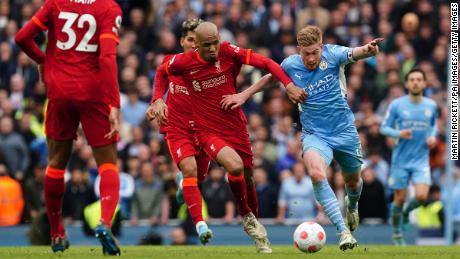 Kevin De Bruyne (right) was brilliant against Liverpool. 