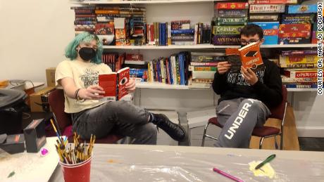 Hunter Jenkins, left, and Rowan Curry are members of the Common Grounds Teen Center Book Club.