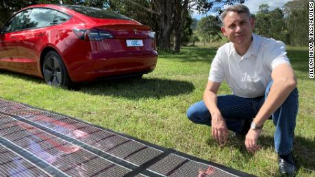 Charge Around Australia project lead and printed solar panel inventor Paul Dastoor in Gosforth.