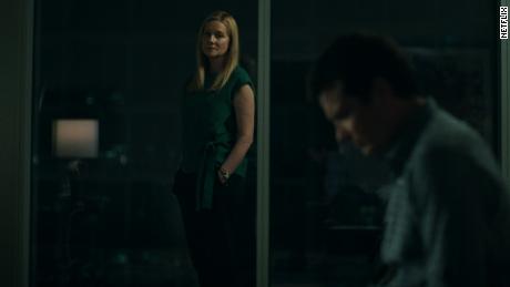 (From left) Laura Linney as Wendy Byrde and Jason Bateman as Marty Byrde are shown in a scene from season four, part two, of &quot;Ozark.&quot; 