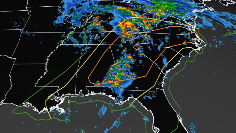 Severe storms threaten 70 million people across the Southeast and Mid-Atlantic today