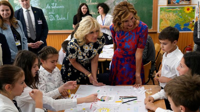 Jill Biden in Romania hears firsthand stories of Ukrainian mothers and children fleeing the Russian invasion