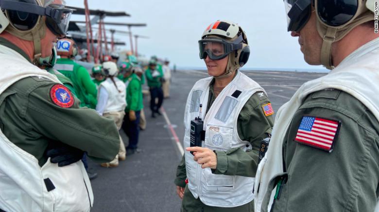 US Navy's first woman aircraft carrier commander: Leadership is hard