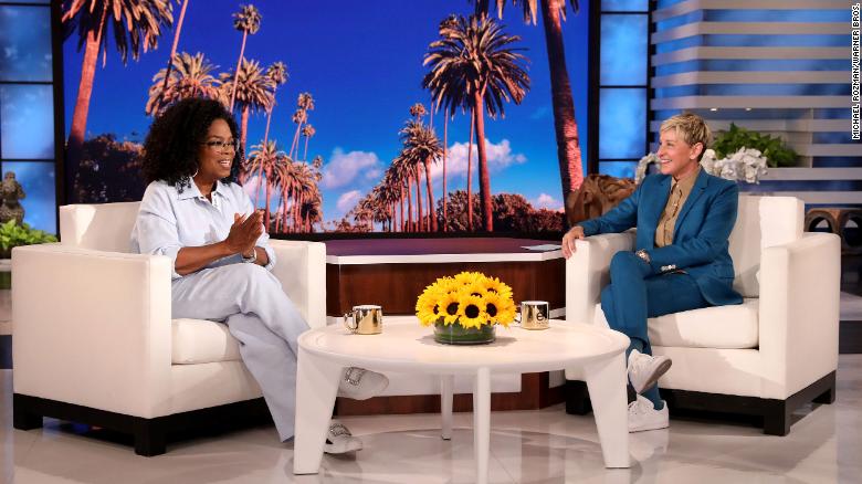 Oprah Winfrey visits Ellen DeGeneres in her final week of shows