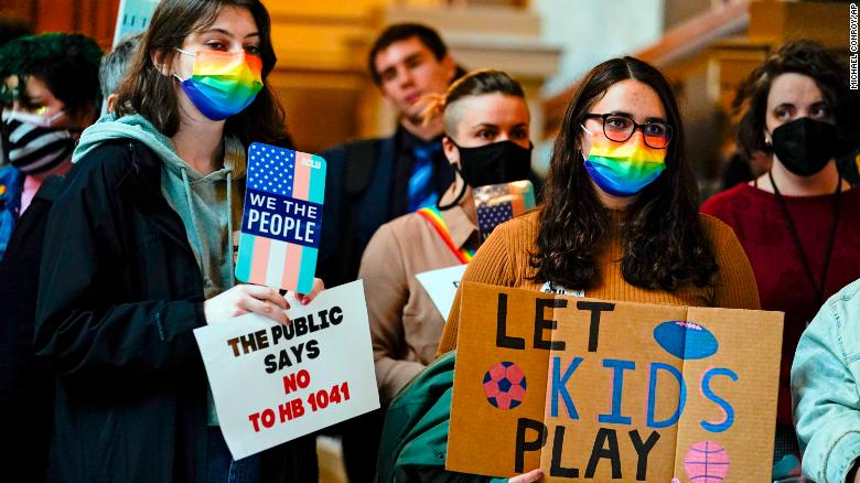 Indiana lawmakers override GOP governor's veto to enact anti-trans sports ban