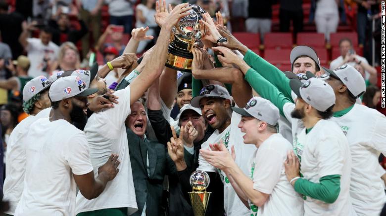 The Boston Celtics beat the Miami Heat in Game 7 to reach NBA Finals for first time in 12 anni