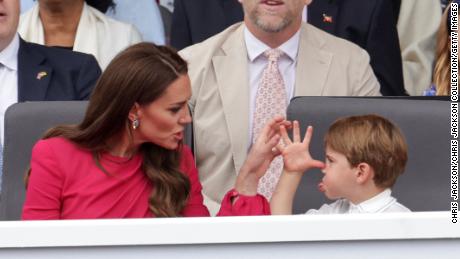 Prince Louis was caught acting out while watching a pageant on the final day of the Queen&#39;s Platinum Jubilee.