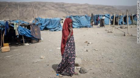 A refugee in a camp for internally displaced people in Ethiopia&#39;s Afar region.