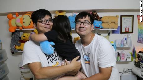 在一月, a family court in Taiwan ruled that both Wang and Chen could legally adopt their daughter as a family -- the first such case since same-sex marriage was legalized on the island in 2019.
