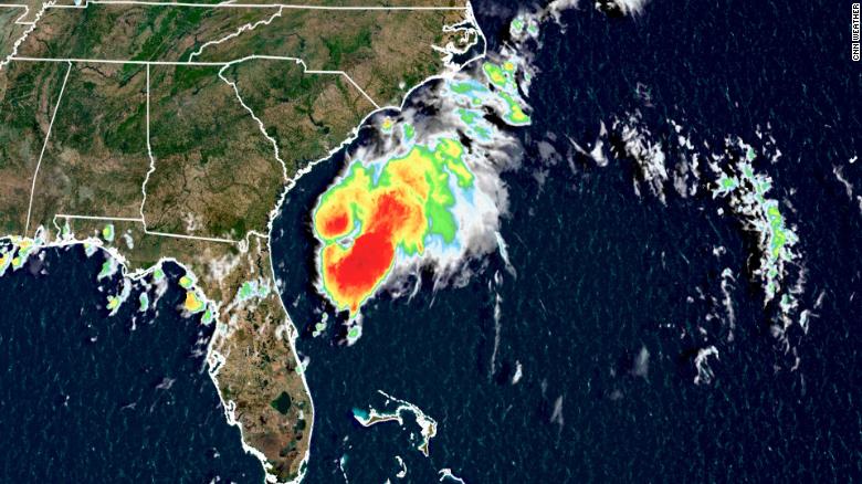 Tropical Storm Colin pushing into the coastal Carolinas