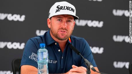 McDowell attends the press conference prior to the LIV Golf series event at the Centurion Club on June 7.