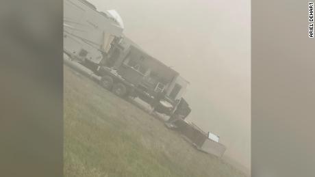 Dust storm causes a 21-vehicle pileup near Hardin, killing six on I-90
